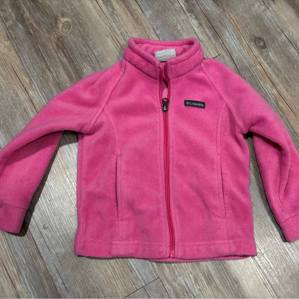 Columbia Pink Full-Zip Fleece Jacket 3T